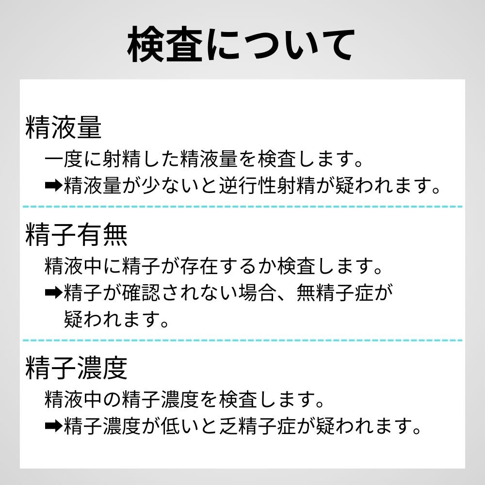 精液スクリーニング検査 精子検査（3項目）