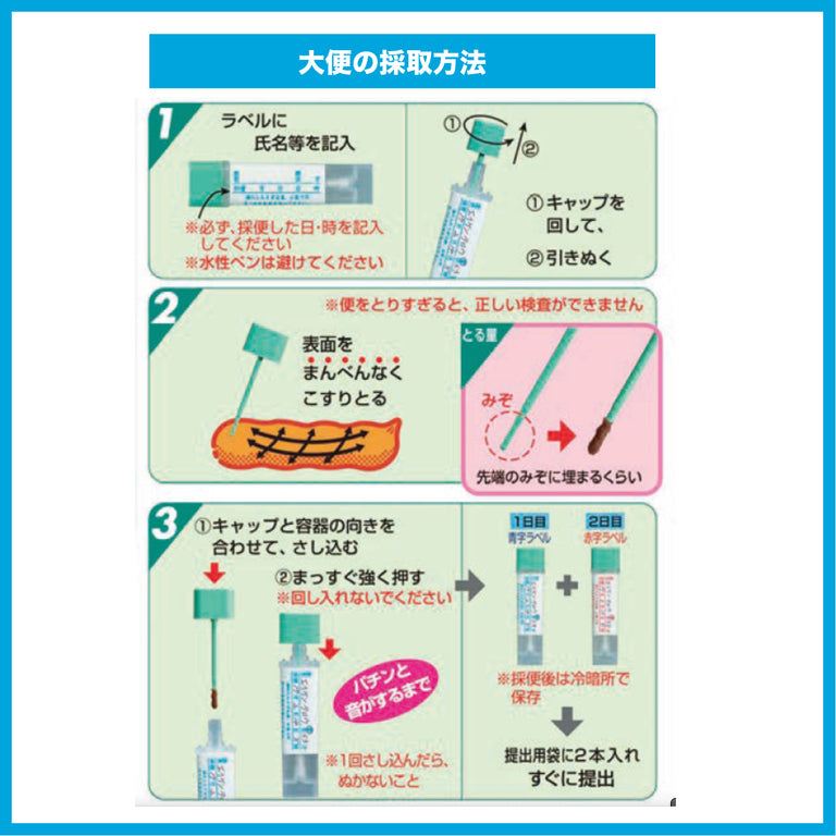 大腸がん検査キット 1日法 便潜血検査（便中ヘモグロビン検査）